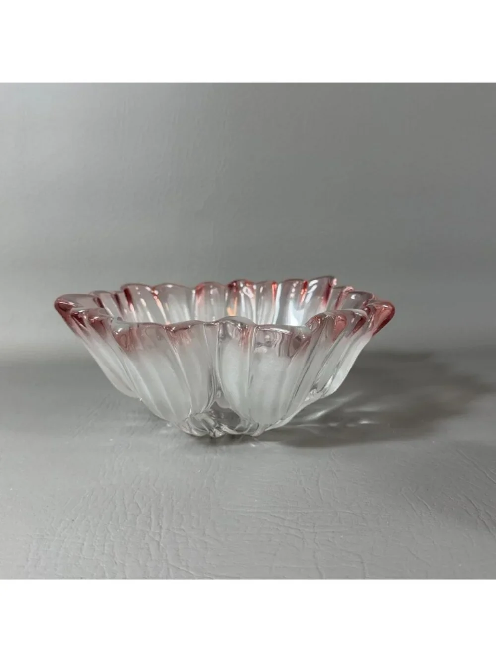 Vintage Arcoroc France Pink Tulip Glass Bowl 7.5